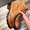 American Retro Men Motorcykelstövlar Höjda tå Man Fashion Western Boot Handgjorda herrarnas arbetssäkerhetsstövlar plus storlek 45 46