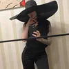 fällbara kvinnor överdimensionerad hatt 70 cm diameter stor grim sommarsol strandhattar hela329m