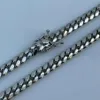 Miami Cuban Link Stainless Steel Chain Real Solid 925 Silver ITALY Heavy 6mm 24 Box Lock226V