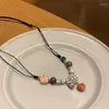 Chains Handmade Ceramic Waterdrop Pendant Necklace Bohemian Beads Choker Ethnic Style Jewelry Gift For Women Girl
