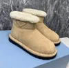 Zimowe wełniane jagnięce ciepłe grube mody buty śniegowe dla kobiet 2023 Nowy okrągłe głowica bez poślizgu grube podeszwy buty kostki
