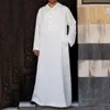Ubranie etniczne Arabian Style Prosta długa męska koszula z kapturem muzułmańska szata moda Abaya Dubai Arabski Islamski