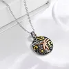 Chains Fashionable And Simple Round Dragonfly Pendant Necklace For Men Women Accessories Family Birthday Gifts Holiday
