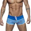 Homens de banho verão mens listrado náilon secagem rápida troncos sexy mayo banho maiôs moda masculino esporte praia surf shorts