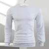 Men's T Shirts Fall Autumn Men Top Round Neck Solid Color Elastic Casual Pullover Long Sleeve Soft Mid Length T-shirt Bottoming Clothes