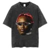 Young Thug Thugger Graphic Vintage Washed T Shirt Men's Rapper Hip Hop Punk Tees Män kvinnor mode överdimensionerade t skjortor streetwear