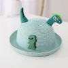 Berets Fashion Straw Hat For Kids Dinosaur Summer Boys Girls Beach Children's UV Protection Sun Bag Set Sunscreen Panama