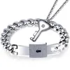 Bracelets à charme Titanium Puzzle Couple de coeur Colaire Bracelet Collier Lover Bijoux Set2612