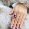 Cluster Rings 925 Silver Ring Oval Vintage Real Ruby For Women Engagement Gemstone Wedding Band Fine Jewelry Gift