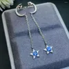 Dangle Earrings KJJEAXCMY Fine Jewelry Natural Sapphire 925 Sterling Silver Women Support Test Beautiful