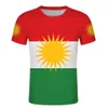 Koszulki mężczyzn Kurdistan Nation Kurd Kurdish Flag T Shirt Creative okrągły kołnierz Solidny kolor grafika Dalkurd FF dla mężczyzn Casual311u