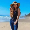 Wide Brim Hats Women Summer Beach Travel Straw Hat Korean Seaside Big Sunblock Sunshade Holiday Foldable Fashion Cool Sun Caps