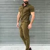 Pantalons pour hommes Combinaisons Couleur unie Ceinture Uniforme Casual Street Salopette Mode Basique