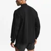 Homens camisetas Mens Correndo Oversized Respirável Fitness Sporting Gola Alta Manga Longa Camiseta Moda Roupas Camisa de Musculação