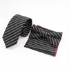 Papillon da uomo classico moda 14 colori cravatta fazzoletto set cravatta a righe vestito per lo sposo affari accessori per feste di nozze regali