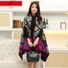 Shawl Scarf Women Autumn Winter Poncho Vintage Blanket Lady Knit Shawl Cape Cashmere Classic plaid style thick Warm Scarf S1810190326m