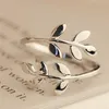 Olive Tree Branch Leaves Open Ring for Women Girl Wedding Rings Charms Leaf Rings Adjustable Knuckle Finger Jewelry Xmas Cheap 20P2752