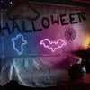 2 paquets de lumière de signe Neno de chauve-souris d'Halloween, veilleuses décoratives au néon à LED en forme de fantôme, lumières au néon pour la chambre à coucher, décor d'enseigne au néon d'intérieur pour la maison, la fête, Halloween, la décoration