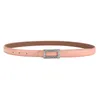 Belts Fashion Genuine Leather Thin Belt For Women Rhinestone Buckle Patent Waist Jeans