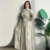 Sukienki swobodne sukienka Siskakia Long Shirt For Women Fall 2021 Vintage Ethnic Print Dubai Turkey Arabic Oman Morocco Bliski Wschód MUS256H