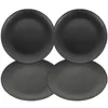Ensembles de vaisselle 4 pièces assiettes en mélamine noire plats ronds assiettes à fond plat