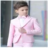 Ternos masculinos blazers 2021 fino ajuste rosa criança terno crianças casamento feito sob encomenda blazer meninos noivo smoking 2 peças jaqueta calças 169o