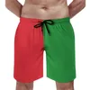 Herren-Shorts, Board, zweifarbiges Design, niedliche Badehose, schwarz und grün, für Herren, schnell trocknend, zum Laufen, große kurze Hose
