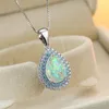 Chaînes Mode Opal Cristal Goutte D'eau Charme Pendentif Collier Brillant Clavicule Chaîne Pour Femmes Filles Cadeaux De Fête Bijoux Dz844