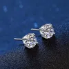 Stud Real Moissanite Oorbellen 14K Wit Verguld Sterling Zilver 4 Prong Diamond Earring Voor Vrouwen Mannen Oor 1ct 2ct 4ctStudStudS203M