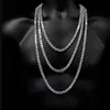 Nya Hip Hop 5A CZ Tennis Chain Necklace Plated Gold Silver Punk 5mm Zircon asfalterade långa halsband för kvinnor Boy Friend Whole301H