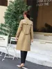 Autumn and Winter 2023 New Line Mid length Straight Simple Coat Women's British Style Solid Color with Plaid Street Women