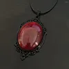 Pendentif Colliers Gothic Blood Cameo Collier Femmes Homme Mode Pagan Sorcière Bijoux Accessoires Cadeau Alternative Vampire Relief Corde Chaîne