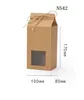 Tea Packaging Box Cardboard Kraft Paper Folded Food Nut Container Food Storage Standing Up Packing Bags Gift Wrap