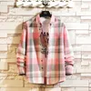 Felpe con cappuccio da uomo 2023 Autunno Maniche lunghe Camicie da uomo Stile della Corea Plus Size 6XL 7XL Plaid Harajuku Camicetta