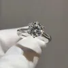 Pierścienie klastra oryginalne 925 srebrne 18 -karatowe białe złoto Dolan D Color Moissanite Pierścień Bryliant Cut 1 Test diamentowy Miną