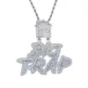 Iced Out Letter Trap big with House House Pendant Compult Zircon Fit Fit Cuban Chain Hip Hop Necklace Jewelry Chole262r