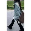 Kvinnorjackor Deeptown Vintage Croped Denim Jacket Kvinnor Streetwear Y2K 90 -talets koreanska mode Oregelbundet estetisk denim Coat Harajuku Kvinna 231013