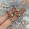 Women Copper Steel Letter Designer Earrings Brass Plated Small Sweet Wind Style Luxury Geometric Fashion for Lady Party