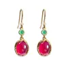 Boucles d'oreilles pendantes en argent S925 ovale en corindon rouge pour femmes, bijoux fins, goutte d'eau, pierres précieuses, tendance, cadeau de noël