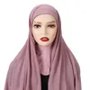 Ubranie etniczne BOHOWAii łatwe do noszenia szyfonu hidżabs szalik abaya femme muulman jilbab z wewnętrzną czapką z czapką instantową głową