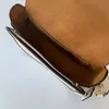 2023 Nova GEORGIE Flor Antiga Combinação de Couro Um Ombro Crossbody Bag Flip Saddle para Mulheres código 5631