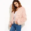 Women's Fur Winter Warm Women Faux Coat Loose Black White Pink Plush Female Jacket