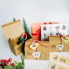 Envoltório de presente 24 Pçs / set Casa Kraft Papel Caixas de Doces Natal Advento Festa Biscoito DIY Embalagem