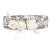 Belts SISHION Wedding Belt White Flower Feather Sash Woman Party Prom Decoration Bridal Dress Accessories SCM0315