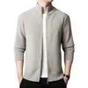 Men's Sweaters High Quality Cardigan Sweater Autumn/Winter Casual Standing Neck Knit Coat Fashion Zipper M1046