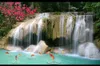 Benutzerdefinierte Fototapete Große Wandmalerei Hintergrundwandpapier Wasserfalllandschaft 3D-Raumtapete Landschaft