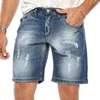 Shorts Masculinos Moda Jeans Rasgados Verão Casual Denim Mens Bolso Esportes Musculação Calças Curtas