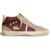 Hochwertige Leder-Wildleder-Designer-Freizeitschuhe für Damen und Herren, Mid-Star-Plateau-Sneaker, Rosa, Burgunderrot, Glitzer, Silber, Gold, Vintage-Stil, italienische Marke, flache Sport-OG-Trainer