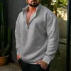 Hoodies masculinos pulôver camisola roupas masculinas elegantes meio zíper velo quente casual na moda outono/inverno para à prova de frio