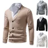 Pulls pour hommes Hommes Printemps Summer Top Mince Casual Couleur Solide Grande poche Cardigan Cardigan Pull Veste Chemise